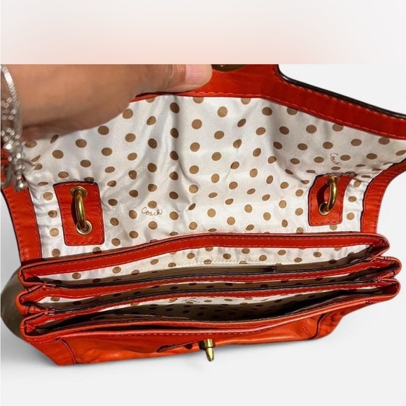 COACH PEYTON LEATHER FLAP SHOULDER BAG #14524 - Picture 4 of 9